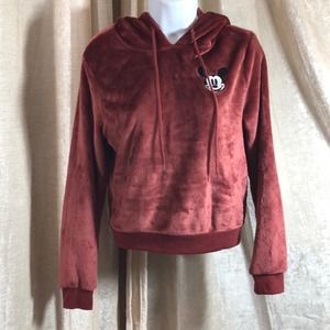 Disney Mickey Mouse Velour Pullover Hoodie Small